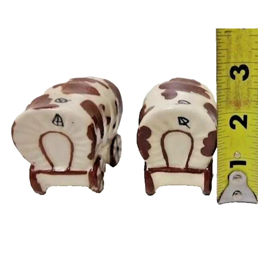 Vtg. MCM Ceramic Arts Studio Covered Wagon Salt & Pepper Shakers